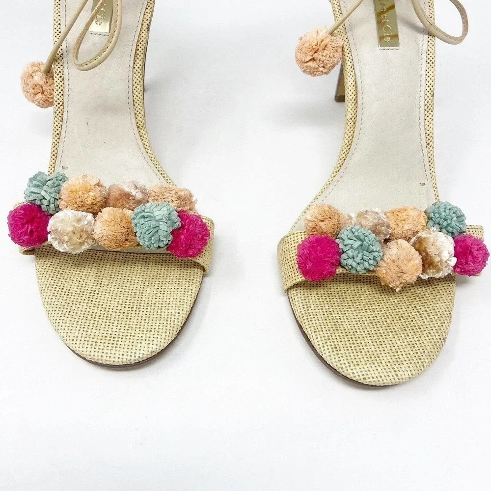 Louise et Cie Kizzy Colorful Pom Pom Heels 10 - Picture 6 of 10